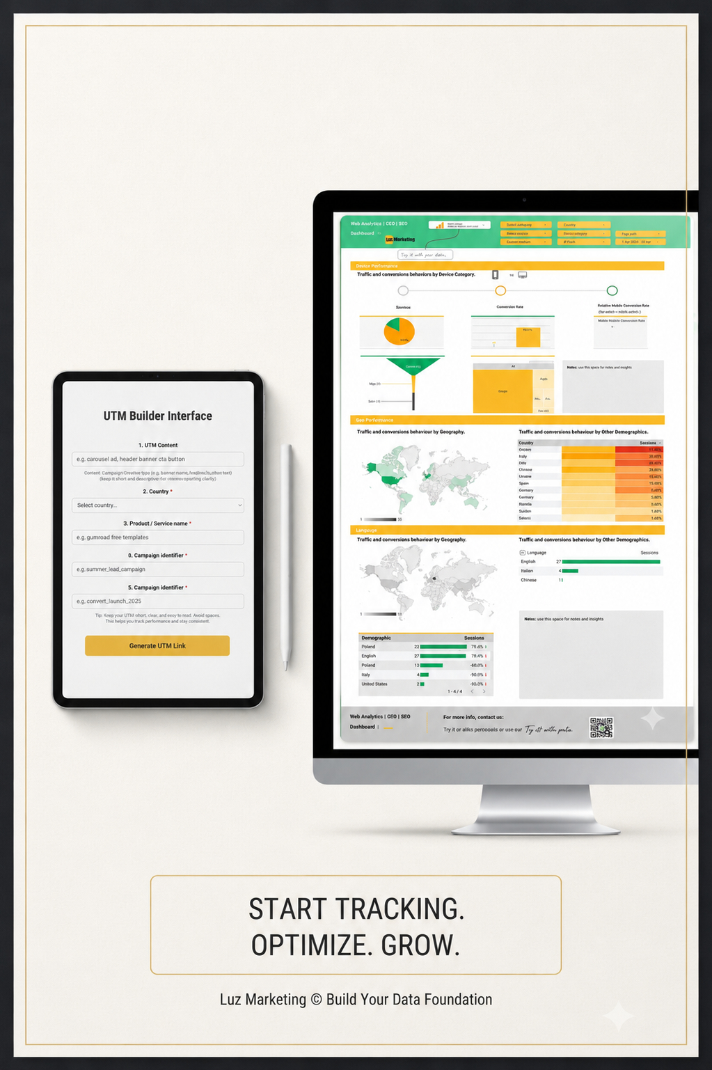 marketing analytics dashboards and performance reporting, tracking and measurement audit for business analytics